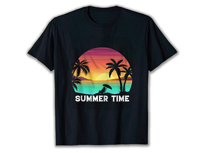 Summer time t-shirt design branding design graphic design illustration logo minimal summer t shirt t shirt design typography ui ux vector vintage t shirt design