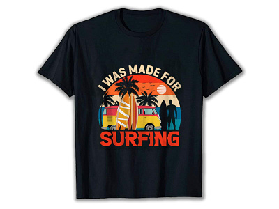 Surfing t-shirt design branding design gaming t shirt design graphic design illustration minimal summer t shirt surfing t shirt design typography ui vintage t shirt design