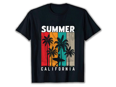 Summer T-shirt design branding design graphic design illustration minimal summer t shirt design sunset t shirt design typography