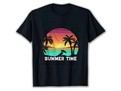 Summer time t-shirt design 3d animation branding gaming t shirt design graphic design motion graphics t shirt design ui vintage t shirt design