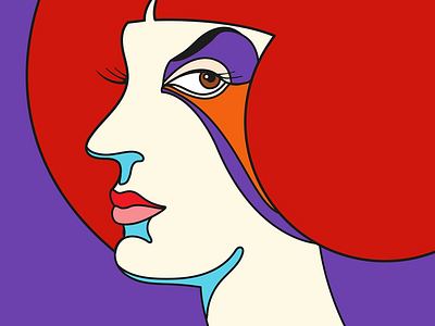 Rimmel artist deisigner design eyes fashion lineart makeup mastra profile red style violet woman