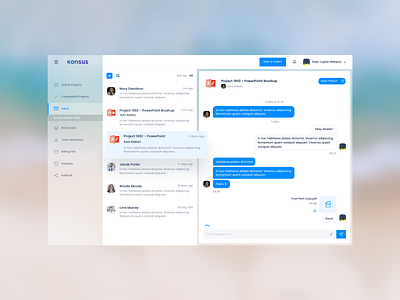 Konsus Dashboard Messaging by Zac Wolff on Dribbble