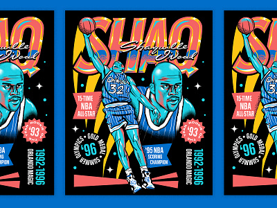 Shaq for the Orlando Magic basketball font hand lettering illustration orlando orlando magic people portrait poster sports typography