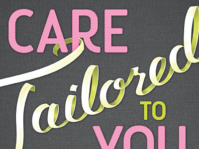 Care Tailored to You fabric pink ribbon ribbon font sewing tailored