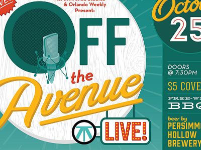 Off The Avenue Poster microphone sign vintage wood woodgrain