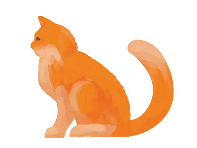 Orange Cat cat digital painting furry kitty pet
