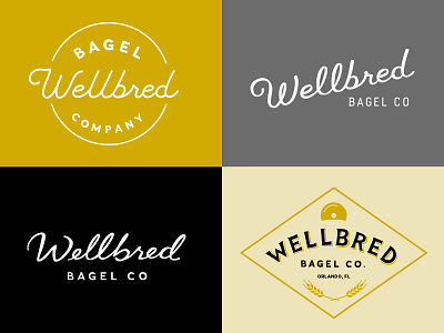 Wellbred Bagel Company Logo bagel cursive hand lettering script