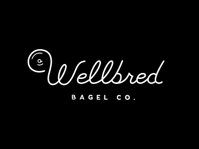 Wellbred Bagel Company Logo cursive hand lettering logo script