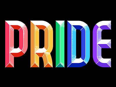 PRIDE font hand letter pride rainbow sign typography