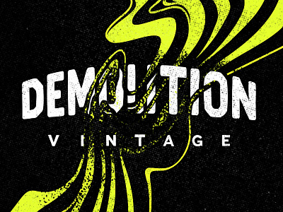 Demolition Vintage Psychedelic Branding branding hand letter handmade font logo psychedelic texture trippy typography