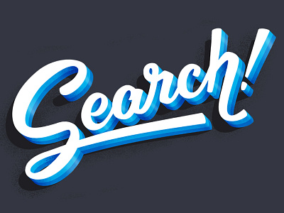 Search! 3d text cursive dropshadow font hand lettering icons lettering logo product script search startup