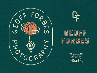 Geoff Forbes Photography basketball branding identity lockup logo monogram photographer skeleton skull sports vintage