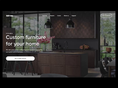 Furniture Manufacturer | Animation adobe xd animation clean design furniture store furniture website kitchen landing page minimal ui uiux ux web webdesign