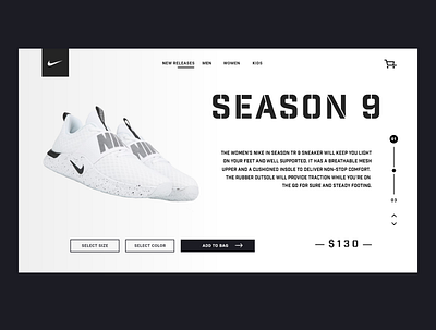 Nike Sneaker Landing Page branding design footwear design landing design landing page design minimal nike ui web design webdesign