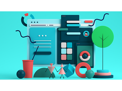 Illustration "Website 3D UI"