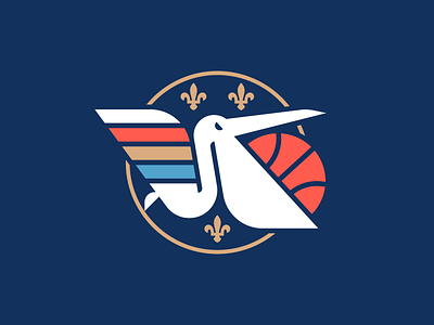 NBA Logo Redesigns: New Orleans Pelicans basketball bird logo nba new orleans pelican redesign sports wing