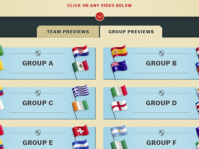 World Cup Preview page flags grantland soccer ui web design world cup