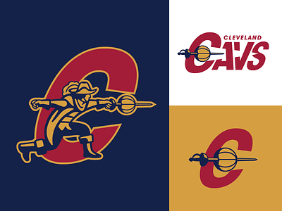 NBA Logo Redesigns: Cleveland Cavaliers basketball branding cavaliers cleveland logo nba redesign sword swordsman team