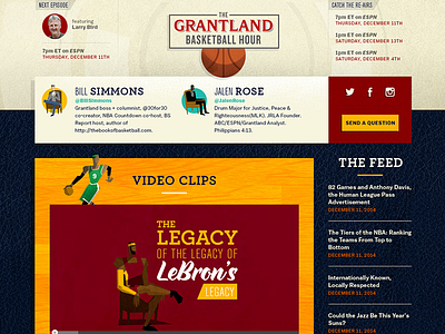 Grantland Basketball Hour landing page basketball grantland landing page nba web