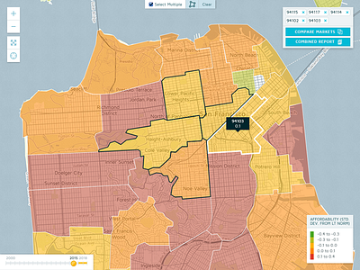 San Francisco Affordability Map analytics heatmap map real estate san francisco ui