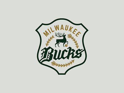 NBA Logo Redesigns: Milwaukee Bucks basketball blackletter buck deer logo milwaukee nba redesign shield