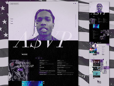 A$AP concept artist asap concept didot hip hop music purple rap website