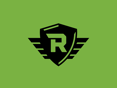 Resilient black green logo r shield wings