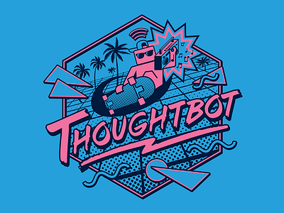 thoughtbot 80s 80s boombox rad robot skateboard tshirt