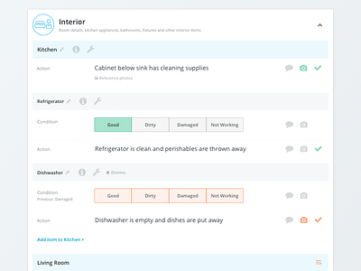 Inspection UI accordion form inspection minimal ui