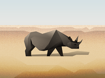 100 Day Project - Day 21: Black Rhino animals daily endangered illustration the100dayproject