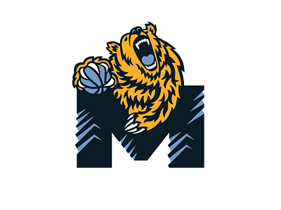 NBA Logo Redesigns: Memphis Grizzlies badge basketball bear grizzlies grizzly logo memphis nba redesign team