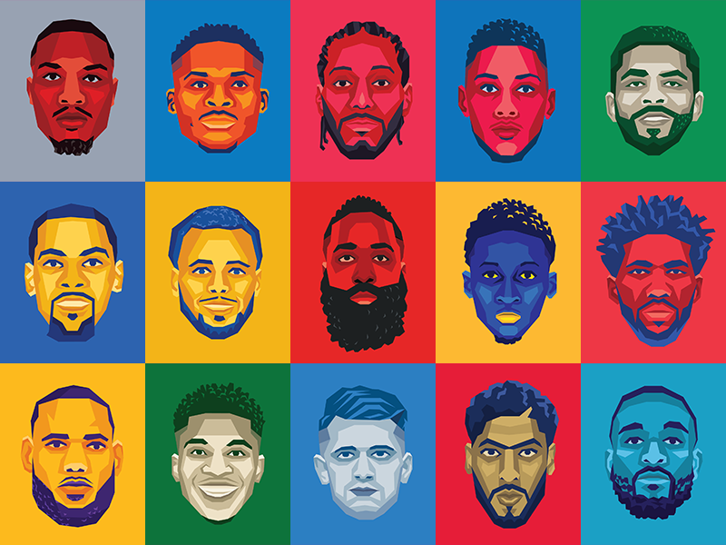 Sideline NBA Portraits by Michael Weinstein on Dribbble