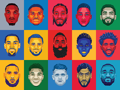 Sideline NBA Portraits basketball geometric nba players portraits