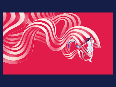 Rose Lavelle flag illustration ribbon soccer stripes usa uswnt