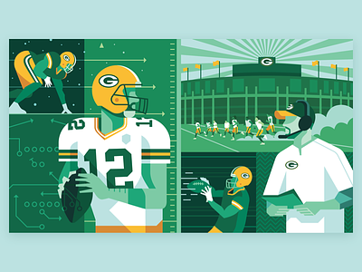 Packers Cultural Revolution football green bay grid illustration nfl packers vector