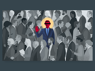 The Whistleblower crowd editorial illustration political politics whistleblower