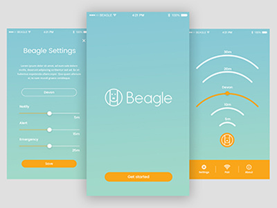 Beagle App branding mobile application ui