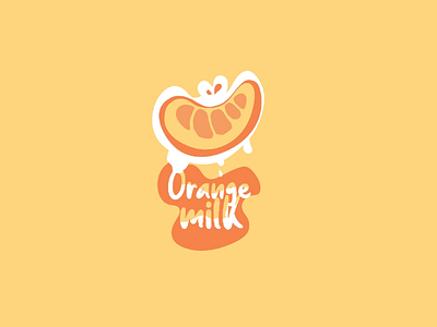 Orange milk logo best logo design logo milk orange orange juice simple logo white