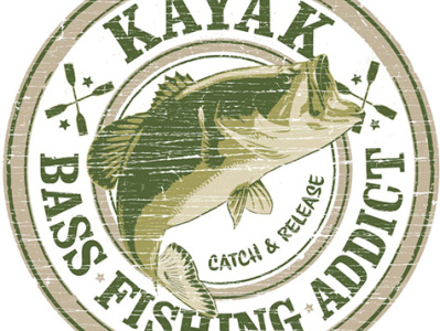 Kayak Bass Fishing decal by Mike Keating | Dzine Wise on Dribbble