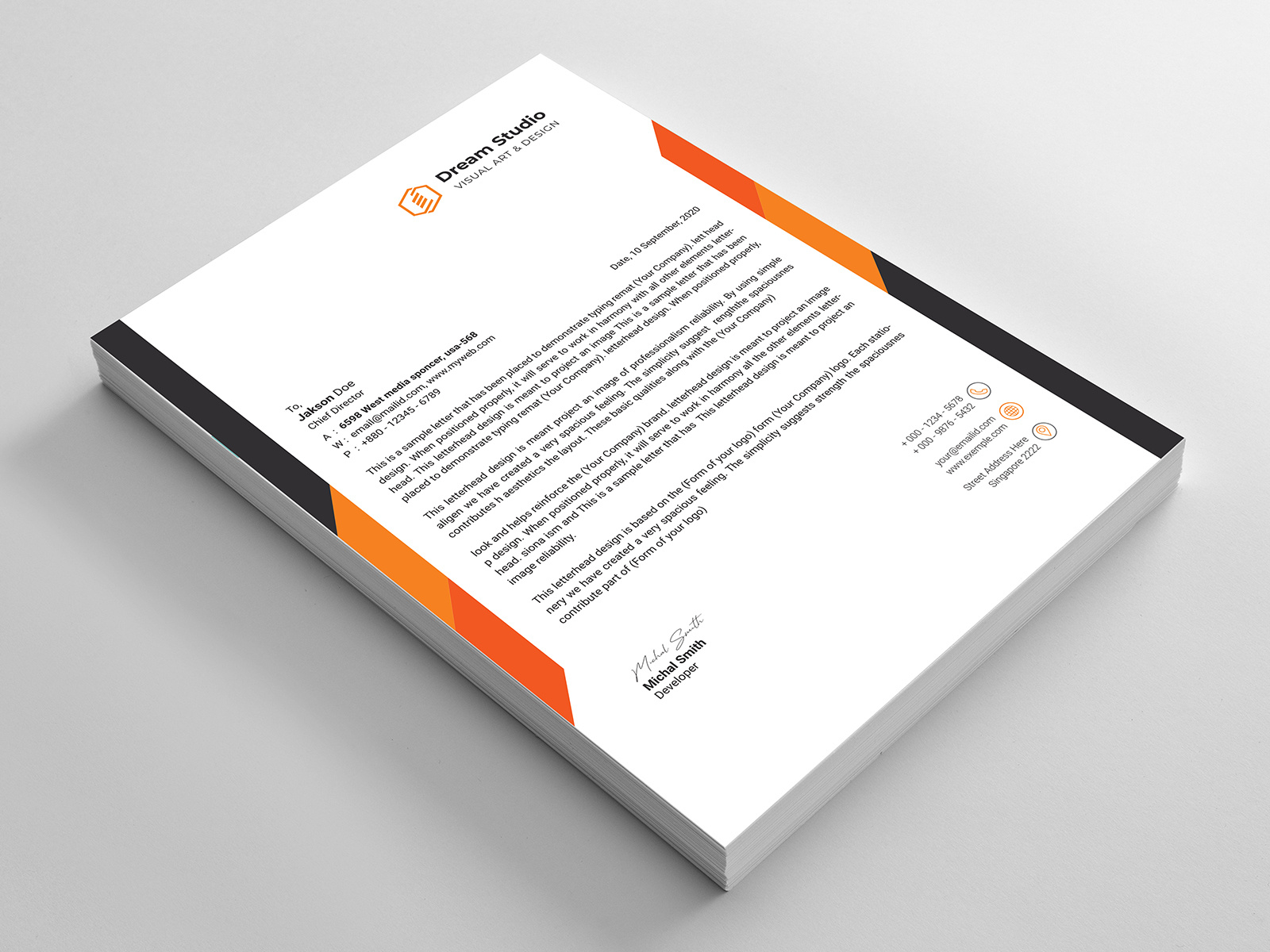 Letterhead Template by Naim Uddin on Dribbble