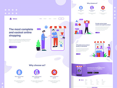 Selove Online Shop - Landing Page designer illustration illustrations illustrator landingpagedesign landingpageillustration onlineshopdesign onlineshopillustration onlineshopwebsite ui uiux webdesign webdesigner webillustration webillustrator website