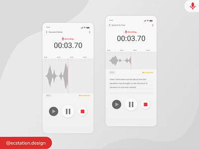 Voice Recorder App, Default Mode (Recorder)