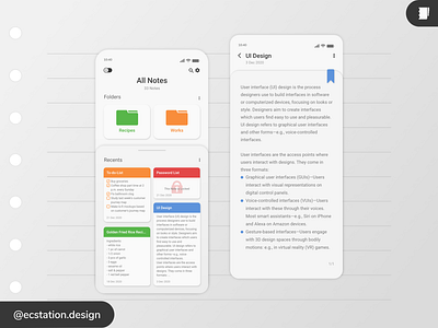 Mobile Notes App UI Design Exploration (Light Theme 2) mobile mobile app mobile app design mobile design mobile ui notes notes app notes widget ui ui ux ui design uidesign uiux ux ux design uxdesign