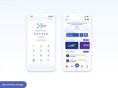 WizFund, E-Payment and E-Wallet App | Sign In and Home Page app design design e commerce e commerce app e payment e wallet mobile mobile app mobile app design mobile design mobile ui mockup mockup design prototype ui ui ux ui ux design ui design ui mobile ux