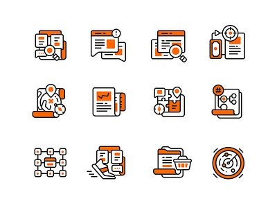 Icons for marketing toolkit branding drawing flat icon icons identity illustration illustrations marketing outline seo vector