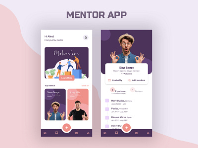 Mentor mobile app UI design
