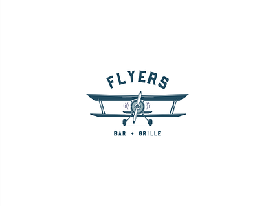 Flyers Logo bar biplane branding cleveland fly flyers grille illustration logo ohio plane plane logo