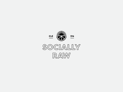 Socially Raw - Juice Logo fruit juice logo raw socially raw sun symbol