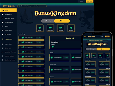 Bookmaker website concept design