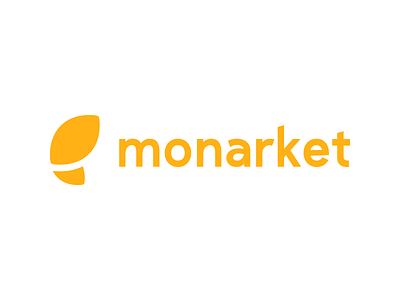 Monarket Logo butterfly design food leaf logo market minimal monarch products seed wings yellow